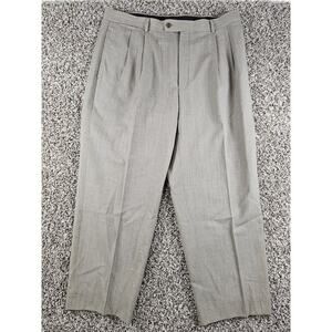 Louis Raphael Mens Sz 38x30 Pleated Front Wool Dress Pants Taupe Gray
